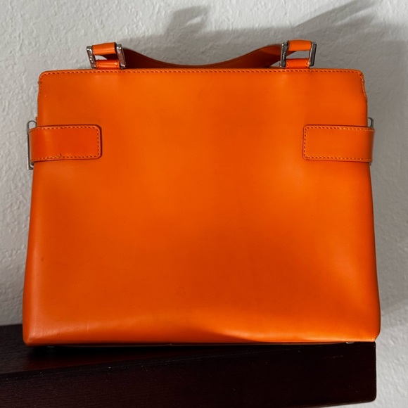 Salvatore Ferragamo Handbag Gancini 2 Way Leather Orange Used - Picture 3 of 10